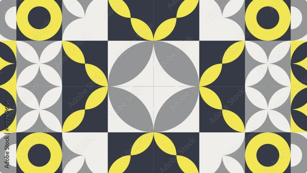 Aufkleber abstract dynamic pattern with yellow and grey color combination. endless motion graphic mosaic with 