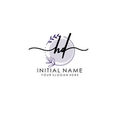HD Luxury initial handwriting logo with flower template, logo for beauty, fashion, wedding, photography