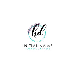 HD Initial letter handwriting and signature logo. Beauty vector initial logo .Fashion  boutique  floral and botanical
