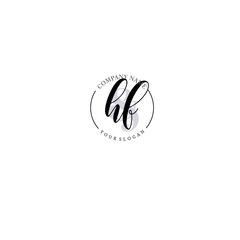 HF Initial letter handwriting and signature logo. Beauty vector initial logo .Fashion  boutique  floral and botanical