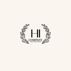 HI Beauty vector initial logo art  handwriting logo of initial signature, wedding, fashion, jewelry, boutique, floral