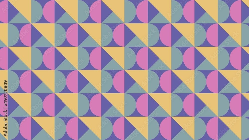 Aufkleber abstract pattern with moving multicolor geometric shapes. seamless geometric background with various