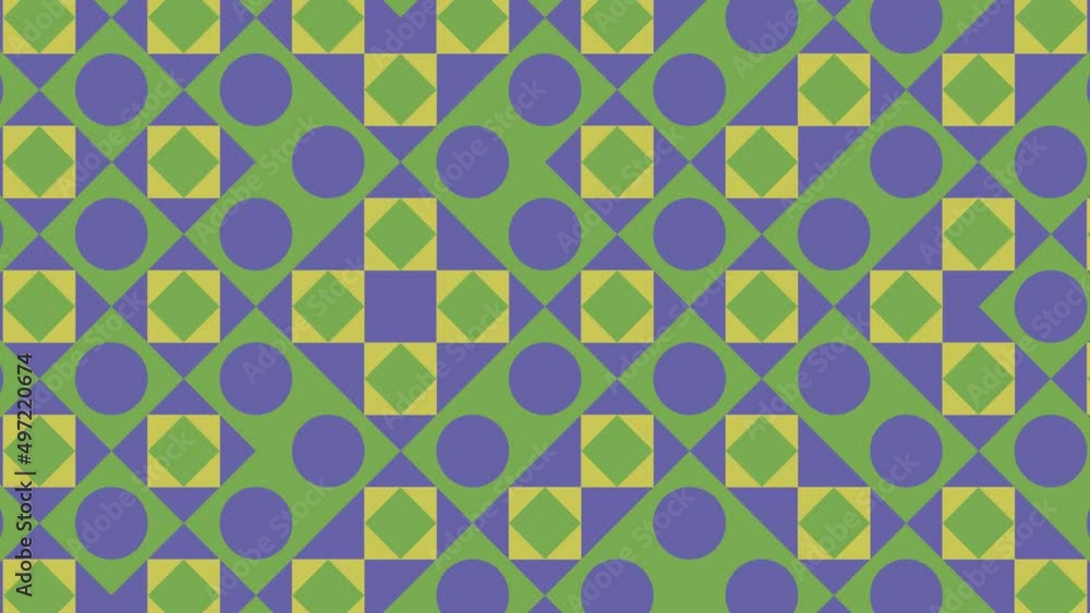 Aufkleber abstract pattern with moving multicolor geometric shapes. seamless geometric background with various