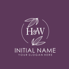 HW Beauty vector initial logo art  handwriting logo of initial signature, wedding, fashion, jewelry, boutique, floral