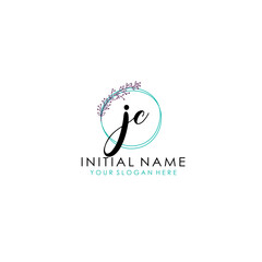 JC Initial letter handwriting and signature logo. Beauty vector initial logo .Fashion  boutique  floral and botanical