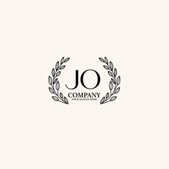 JO Beauty vector initial logo art  handwriting logo of initial signature, wedding, fashion, jewelry, boutique, floral