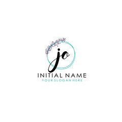 JO Initial letter handwriting and signature logo. Beauty vector initial logo .Fashion  boutique  floral and botanical