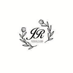 JR Initial letter handwriting and signature logo. Beauty vector initial logo .Fashion  boutique  floral and botanical