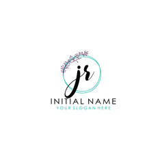 JR Initial letter handwriting and signature logo. Beauty vector initial logo .Fashion  boutique  floral and botanical