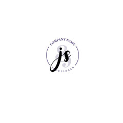 JS Initial letter handwriting and signature logo. Beauty vector initial logo .Fashion  boutique  floral and botanical