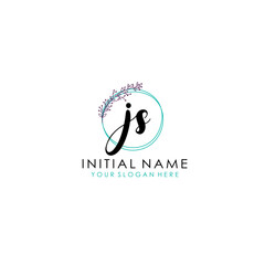 JS Initial letter handwriting and signature logo. Beauty vector initial logo .Fashion  boutique  floral and botanical