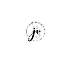 JV Initial letter handwriting and signature logo. Beauty vector initial logo .Fashion  boutique  floral and botanical