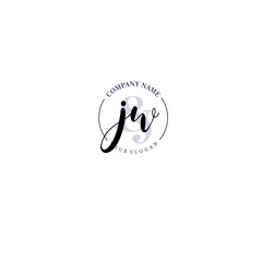 JW Initial letter handwriting and signature logo. Beauty vector initial logo .Fashion  boutique  floral and botanical