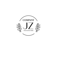 JZ Beauty vector initial logo art  handwriting logo of initial signature, wedding, fashion, jewelry, boutique, floral