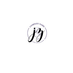 JZ Initial letter handwriting and signature logo. Beauty vector initial logo .Fashion  boutique  floral and botanical