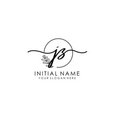 JZ Luxury initial handwriting logo with flower template, logo for beauty, fashion, wedding, photography