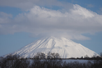 雪化粧の羊蹄山