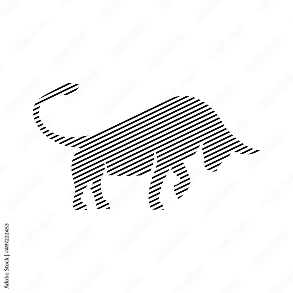 Poster Line Bull logo illustration vector template