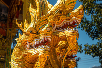 Fototapeta na wymiar Wat Phrathat Doi Kham, Buddha pagoda and golden chedi in Chiang Mai, Thailand