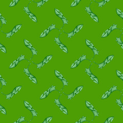 Banana leaves seamless pattern.Vintage tropical branch in engraving style.