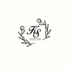 KS Initial letter handwriting and signature logo. Beauty vector initial logo .Fashion  boutique  floral and botanical