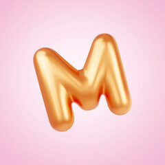 3D Balloon typeface of letter M
