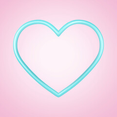 3D Turquoise hollow heart