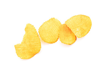 Chips isolated on white background.