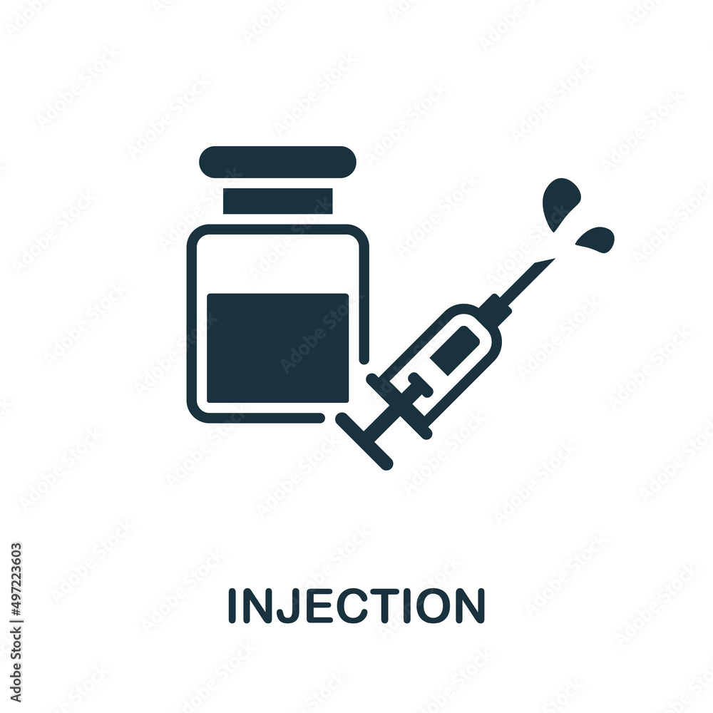 Poster injection icon. simple element from healthcare collection. creative injection icon for web design, t