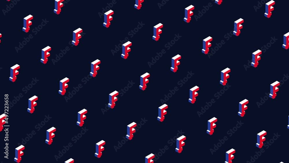 Aufkleber isometric symbols of swiss franc in dynamic pattern on a dark background. seamless loop financial an