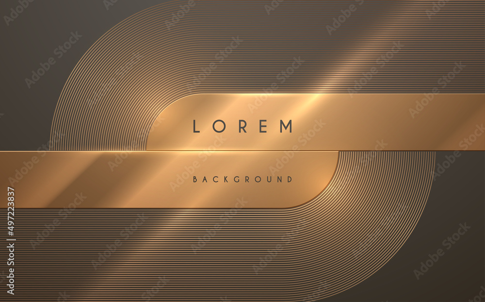 Poster abstract golden lines and shapes background