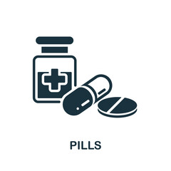 Pills icon. Simple element from healthcare collection. Creative Pills icon for web design, templates, infographics and more