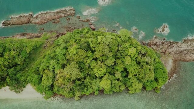 Aero View From The Green Island In The Sea Of Thailand. High Quality FullHD Footage