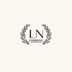 LN Beauty vector initial logo art  handwriting logo of initial signature, wedding, fashion, jewelry, boutique, floral