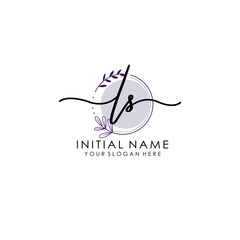 LS Luxury initial handwriting logo with flower template, logo for beauty, fashion, wedding, photography