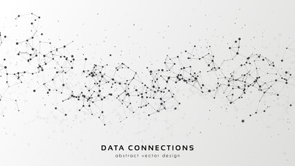 Abstract mesh vector background. Futuristic technology style card. Lines, point, planes in 3d space.