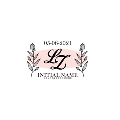 LZ Initial letter handwriting and signature logo. Beauty vector initial logo .Fashion  boutique  floral and botanical