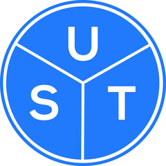 Fototapeta premium UST letter logo design on white background. UST creative circle letter logo concept. UST letter design.