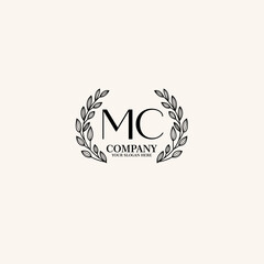 MC Beauty vector initial logo art  handwriting logo of initial signature, wedding, fashion, jewelry, boutique, floral