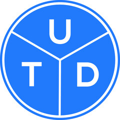 UTD letter logo design on white background. UTD  creative circle letter logo concept. UTD letter design.