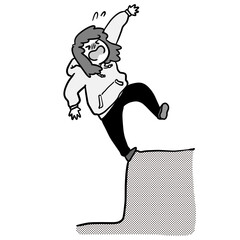 足元が不安定で危険な状態