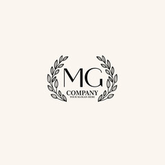 MG Beauty vector initial logo art  handwriting logo of initial signature, wedding, fashion, jewelry, boutique, floral