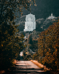 Temple Wat Tham Phrathat Khao Prang at Nikhom Lamnarai, Chai Badan District, Lopburi Province, Thailand. 01-30-2022