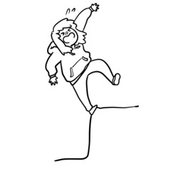 足元が不安定で危険な状態