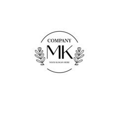MK Beauty vector initial logo art  handwriting logo of initial signature, wedding, fashion, jewelry, boutique, floral