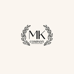 MK Beauty vector initial logo art  handwriting logo of initial signature, wedding, fashion, jewelry, boutique, floral