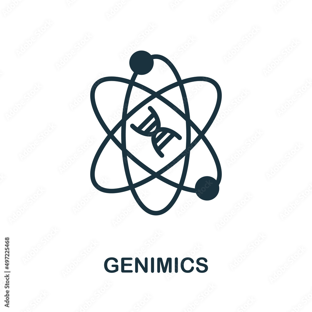 Poster genimics icon. simple element from healthcare innovations collection. creative genimics icon for web