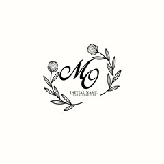 MO Initial letter handwriting and signature logo. Beauty vector initial logo .Fashion  boutique  floral and botanical