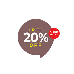 Discount up to 20% off Shop Now Vector Template Design Illustration