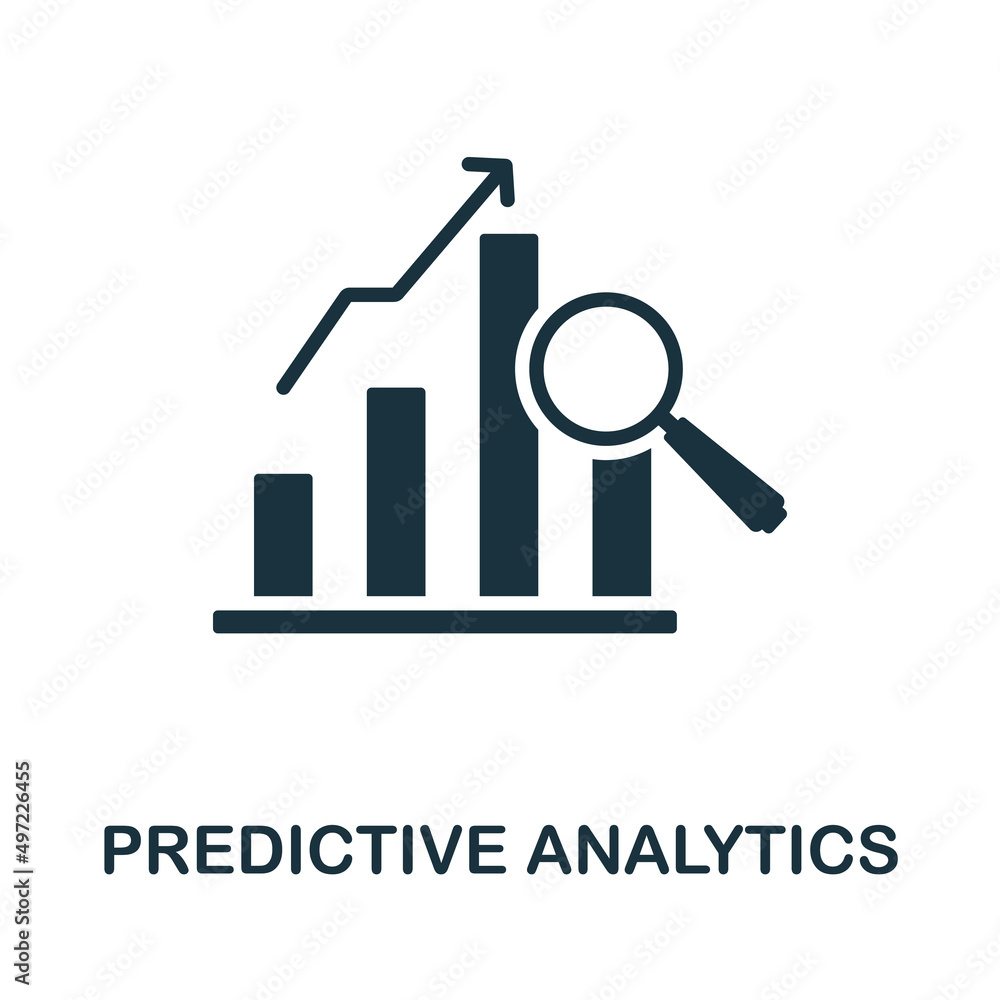 Poster predictive analytics icon. simple element from healthcare innovations collection. creative predictiv